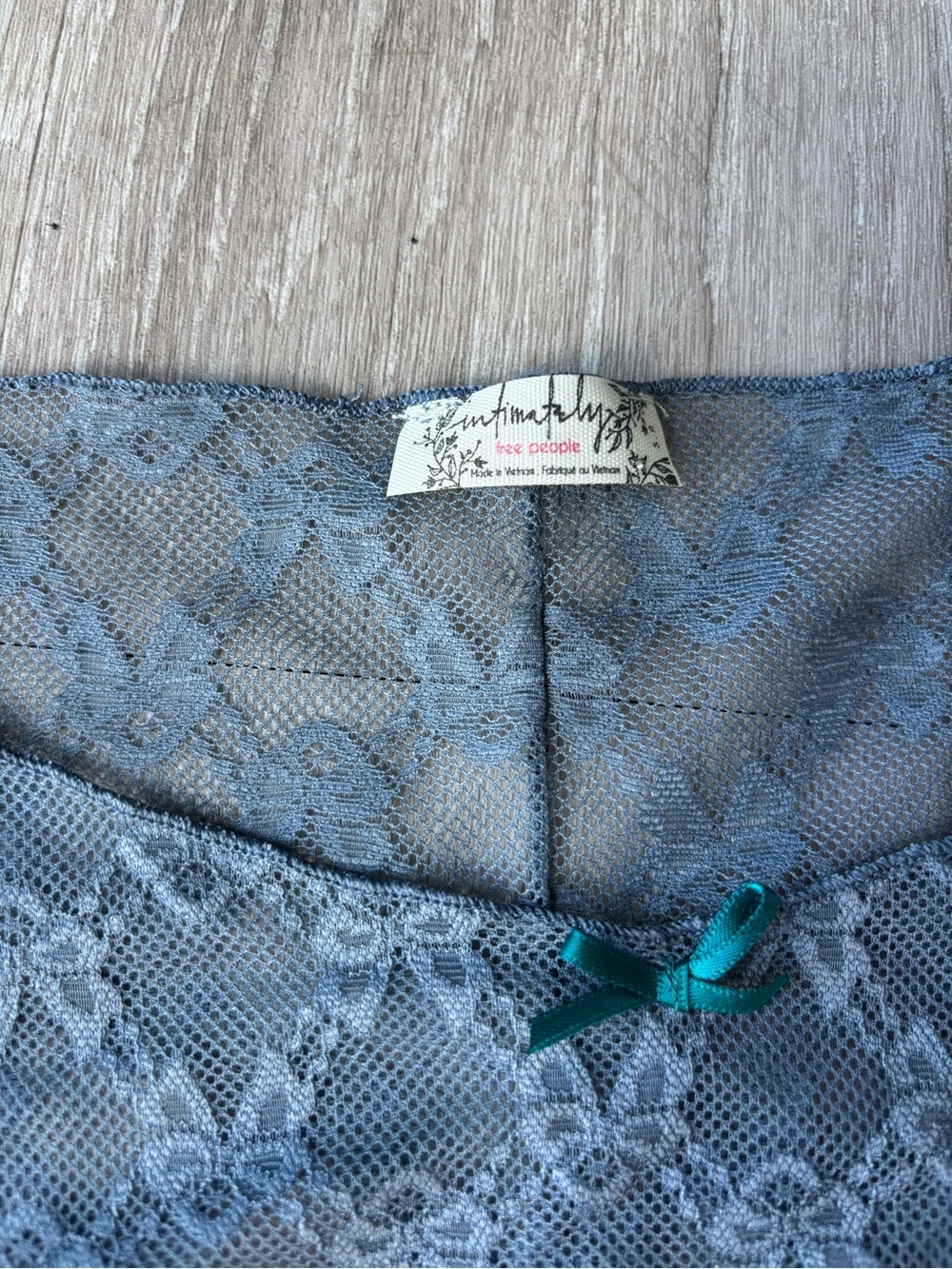 Intimately Free People Blue Lace Mesh Long Sleeve Top Coquette Y2K Romantic - Picture 2 of 6